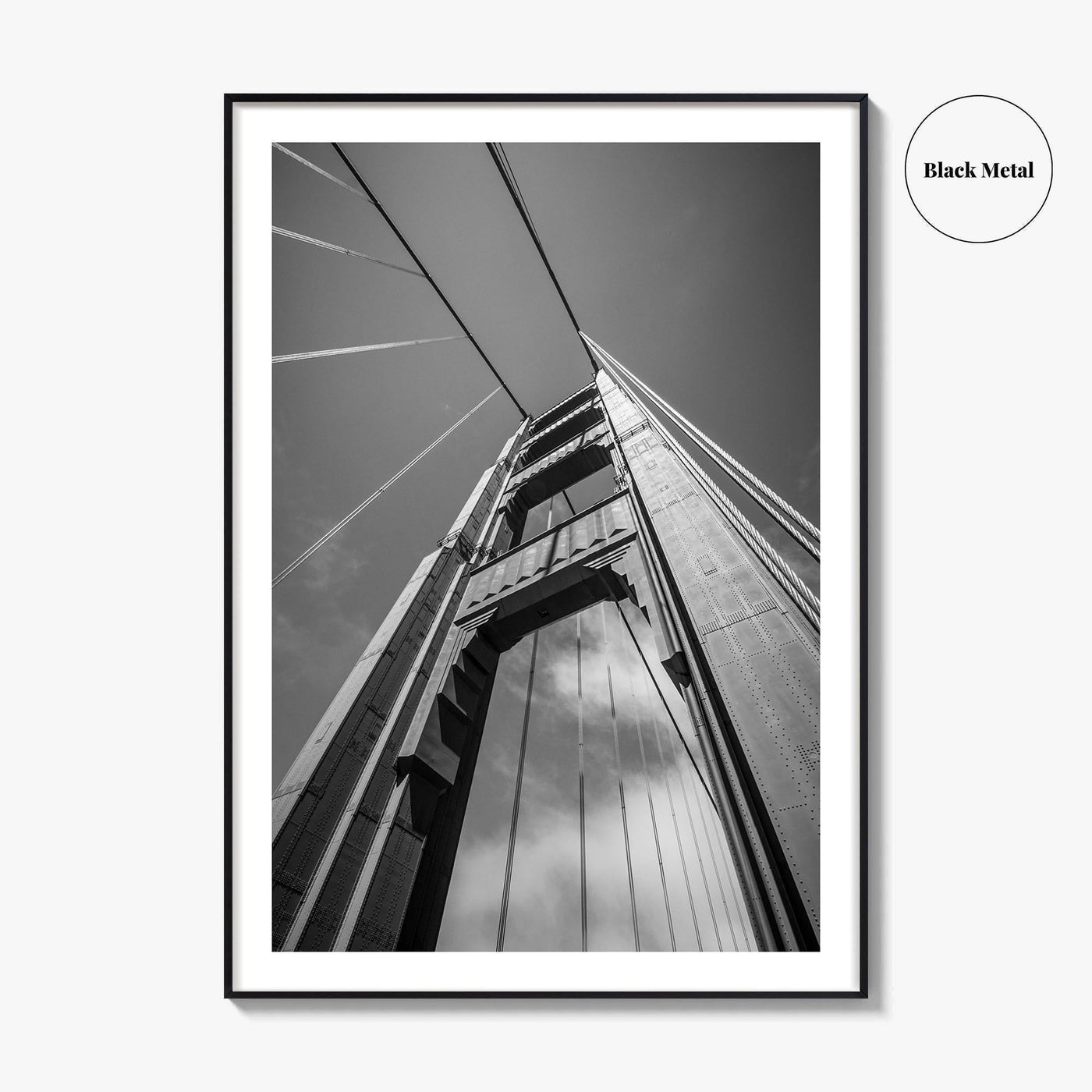 Golden Gate Bridge Black and White Fine Art Photo Print, San Francisco California Poster