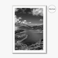 Lagoa do Fogo Black and White Fine Art Photo Print, Sao Miguel Azores Poster