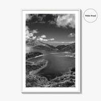 Lagoa do Fogo Black and White Fine Art Photo Print, Sao Miguel Azores Poster