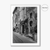 San Gimignano Black and White Fine Art Photo Print, Tuscany Italy Wall Poster