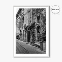 San Gimignano Black and White Fine Art Photo Print, Tuscany Italy Wall Poster
