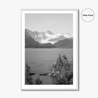 Whittier Alaska Black and White Fine Art Photo Print, Prince William Sound, Glacier, USA