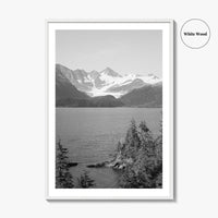 Whittier Alaska Black and White Fine Art Photo Print, Prince William Sound, Glacier, USA