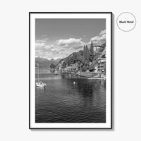 Lake Como Black and White Fine Art Photo Print, Varenna Italy Wall Poster