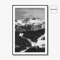 Vail Black and White Fine Art Photo Print, Colorado Rockies Ski Runs, Alpine Poster