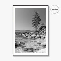 Lake Tahoe Black and White Fine Art Photo Print, Secret Harbor Nevada Poster