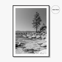 Lake Tahoe Black and White Fine Art Photo Print, Secret Harbor Nevada Poster