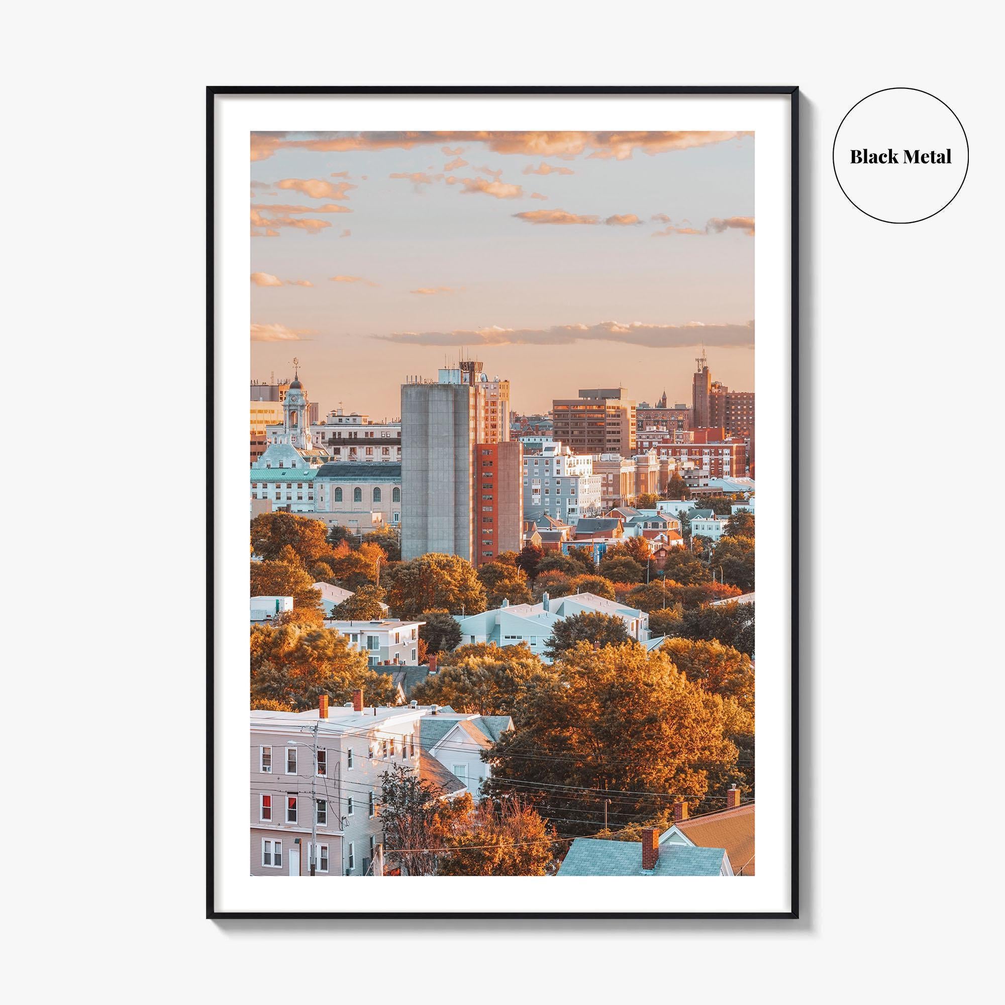 Portland Maine Skyline Fine Art Photo Print, Old Port, Casco Bay, USA, Poster