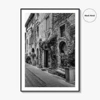 San Gimignano Black and White Fine Art Photo Print, Tuscany Italy Wall Poster