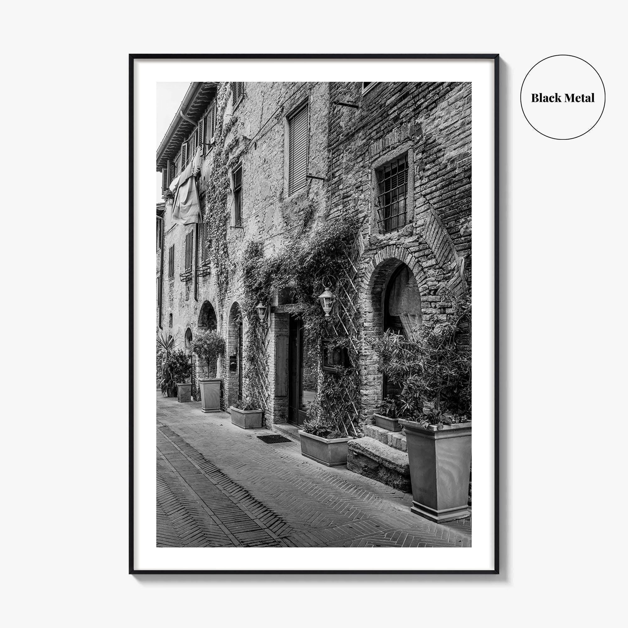 San Gimignano Black and White Fine Art Photo Print, Tuscany Italy Wall Poster
