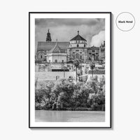 Cordoba Black and White Fine Art Photo Print, Mezquita Roman Bridge Andalusia Poster