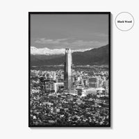 Santiago de Chile Skyline Black and White Fine Art Photo Print, Providencia, Andes, Poster