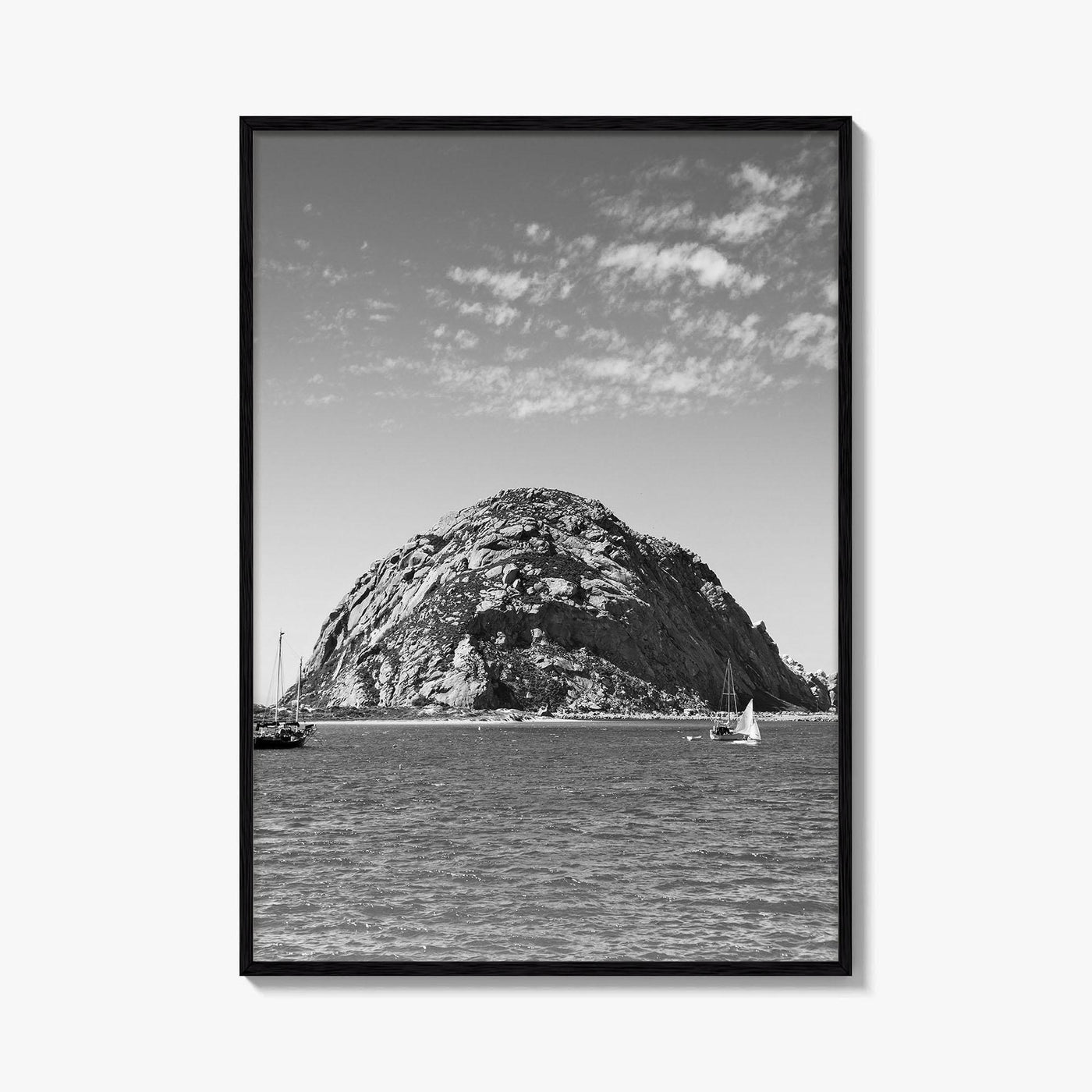 Morro Bay Black and White Fine Art Photo Print, Morro Rock California Poster