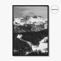 Vail Black and White Fine Art Photo Print, Colorado Rockies Ski Runs, Alpine Poster