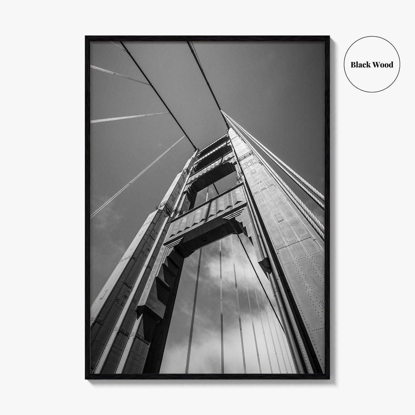 Golden Gate Bridge Black and White Fine Art Photo Print, San Francisco California Poster
