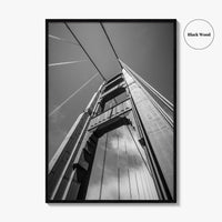 Golden Gate Bridge Black and White Fine Art Photo Print, San Francisco California Poster