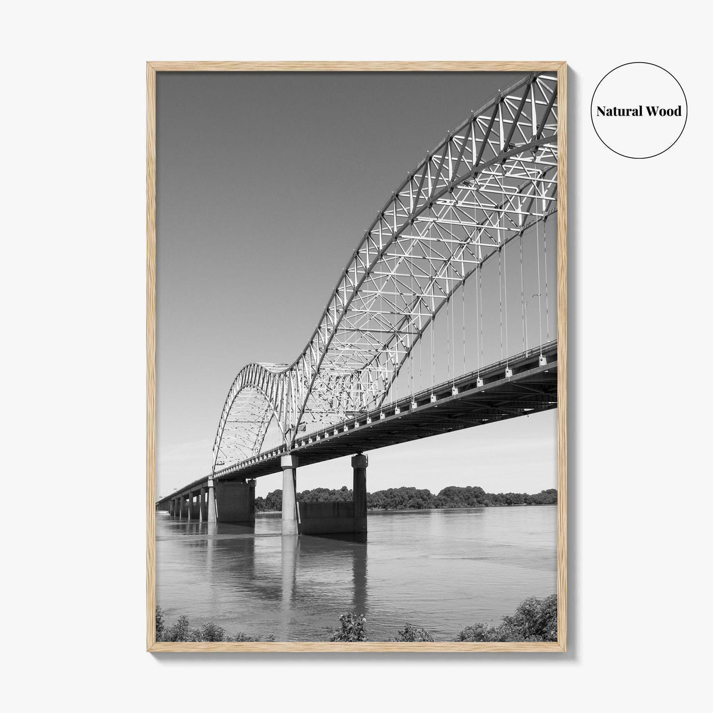 Memphis Black and White Fine Art Photo Print, Tennessee Hernando de Soto Bridge Poster