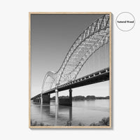 Memphis Black and White Fine Art Photo Print, Tennessee Hernando de Soto Bridge Poster