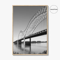 Memphis Black and White Fine Art Photo Print, Tennessee Hernando de Soto Bridge Poster