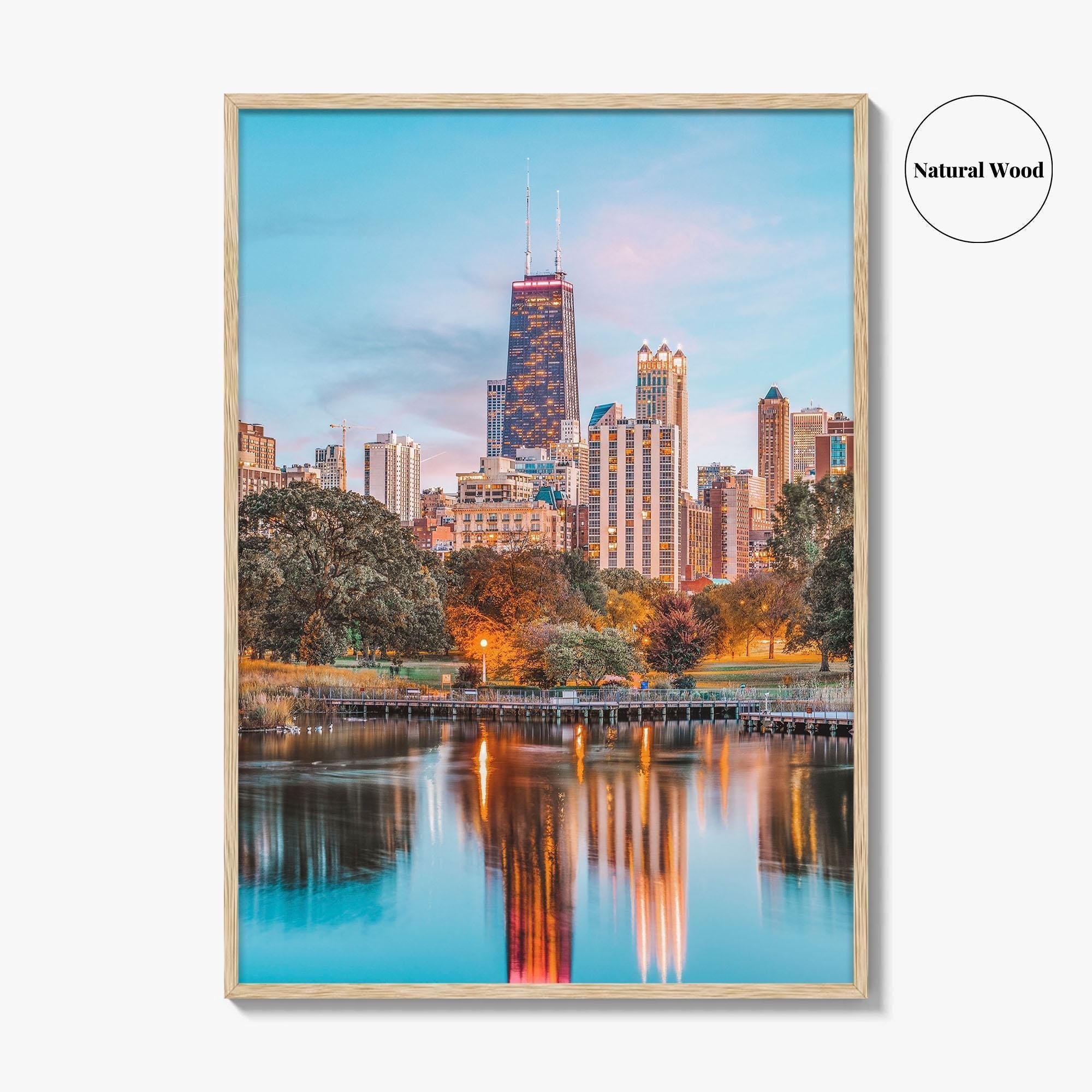 Chicago Lincoln Park Skyline Fine Art Photo Print, Wall Decor Poster, Illinois USA