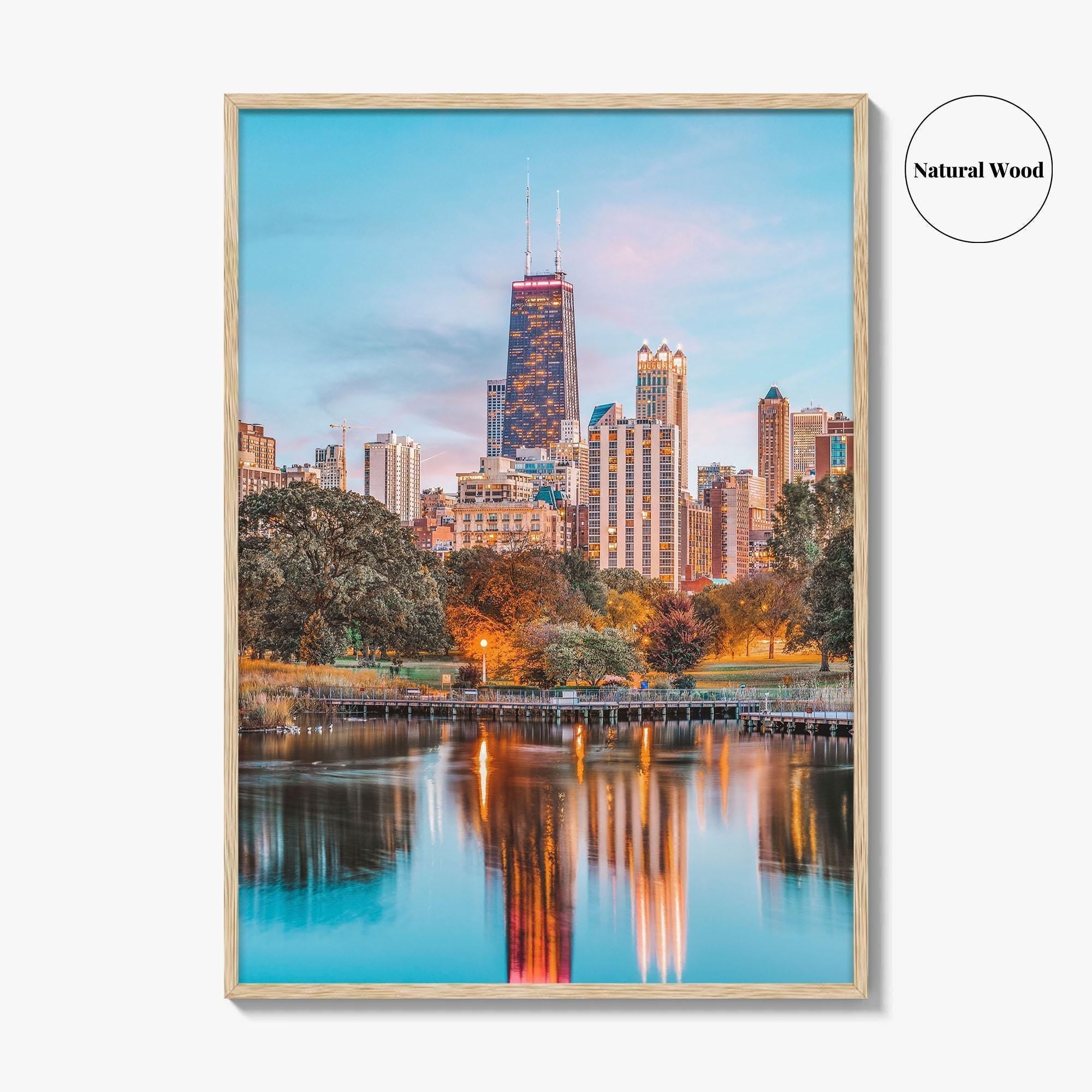 Chicago Lincoln Park Skyline Fine Art Photo Print, Wall Decor Poster, Illinois USA