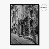 San Gimignano Black and White Fine Art Photo Print, Tuscany Italy Wall Poster