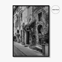 San Gimignano Black and White Fine Art Photo Print, Tuscany Italy Wall Poster