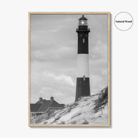 Fire Island Black and White Fine Art Photo Print, Long Island Lighthouse Poster