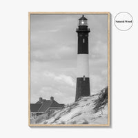 Fire Island Black and White Fine Art Photo Print, Long Island Lighthouse Poster