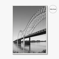 Memphis Black and White Fine Art Photo Print, Tennessee Hernando de Soto Bridge Poster