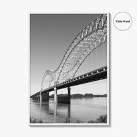 Memphis Black and White Fine Art Photo Print, Tennessee Hernando de Soto Bridge Poster