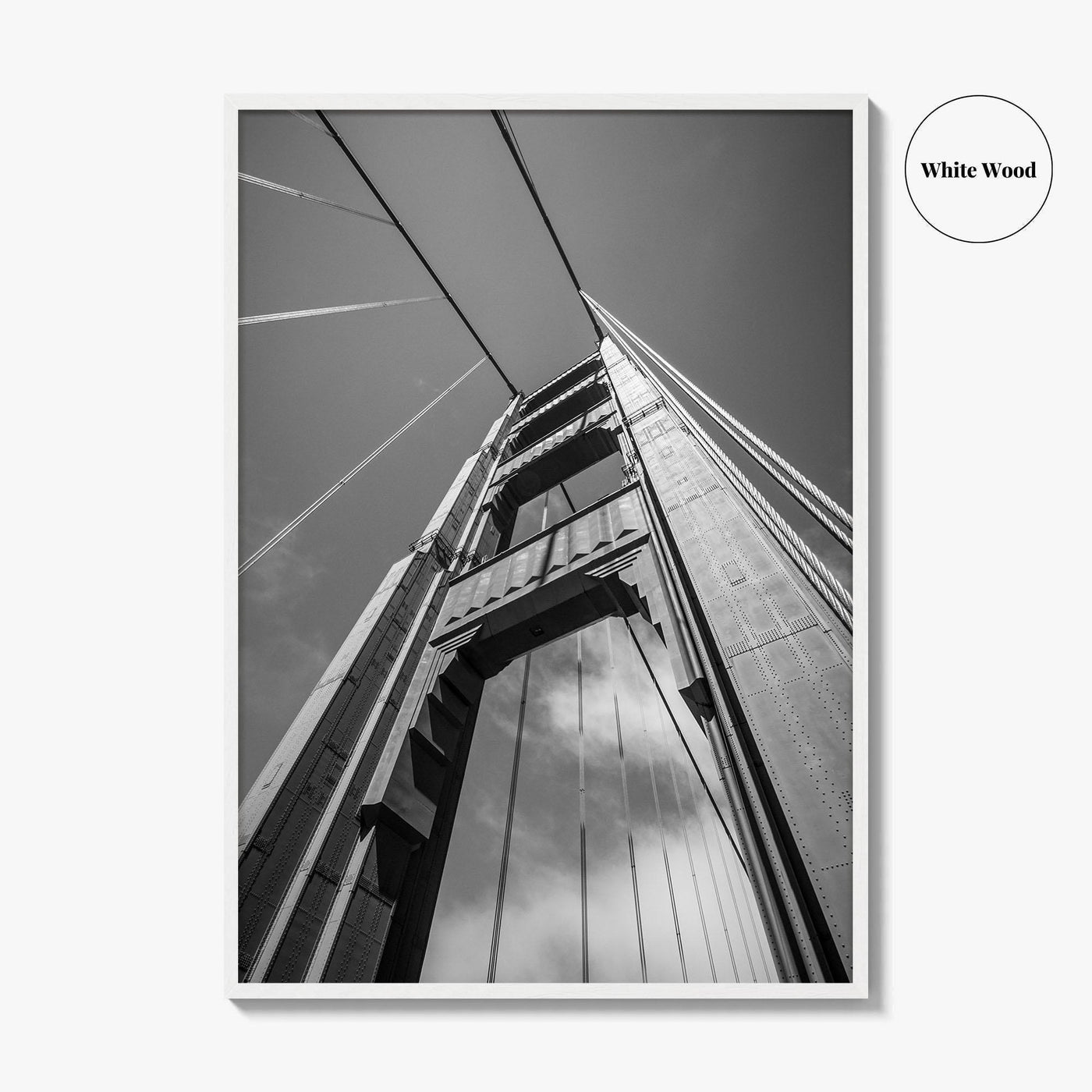 Golden Gate Bridge Black and White Fine Art Photo Print, San Francisco California Poster