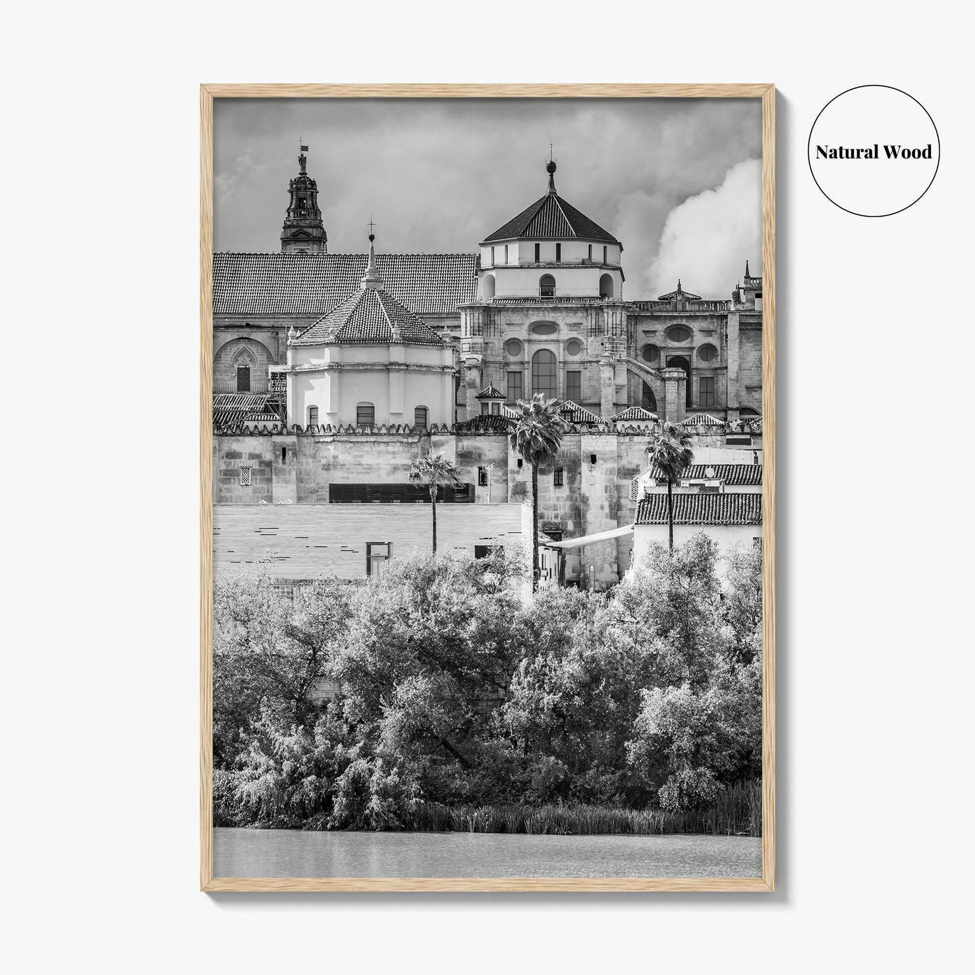 Cordoba Black and White Fine Art Photo Print, Mezquita Roman Bridge Andalusia Poster