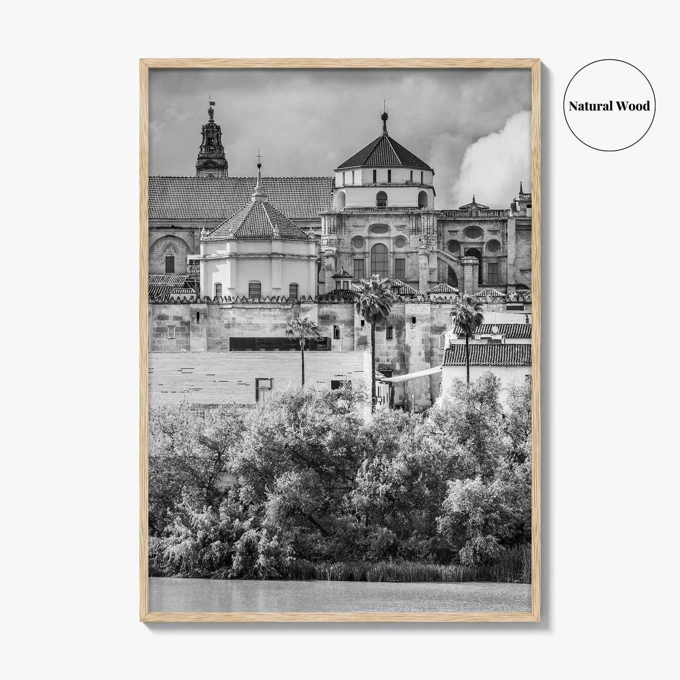 Cordoba Black and White Fine Art Photo Print, Mezquita Roman Bridge Andalusia Poster