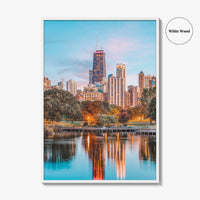 Chicago Lincoln Park Skyline Fine Art Photo Print, Wall Decor Poster, Illinois USA