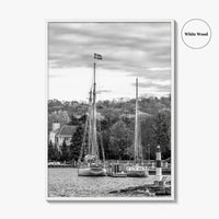 Sister Bay Black and White Fine Art Photo Print, Door County Harbor Wisconsin Poster