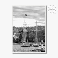 Sister Bay Black and White Fine Art Photo Print, Door County Harbor Wisconsin Poster
