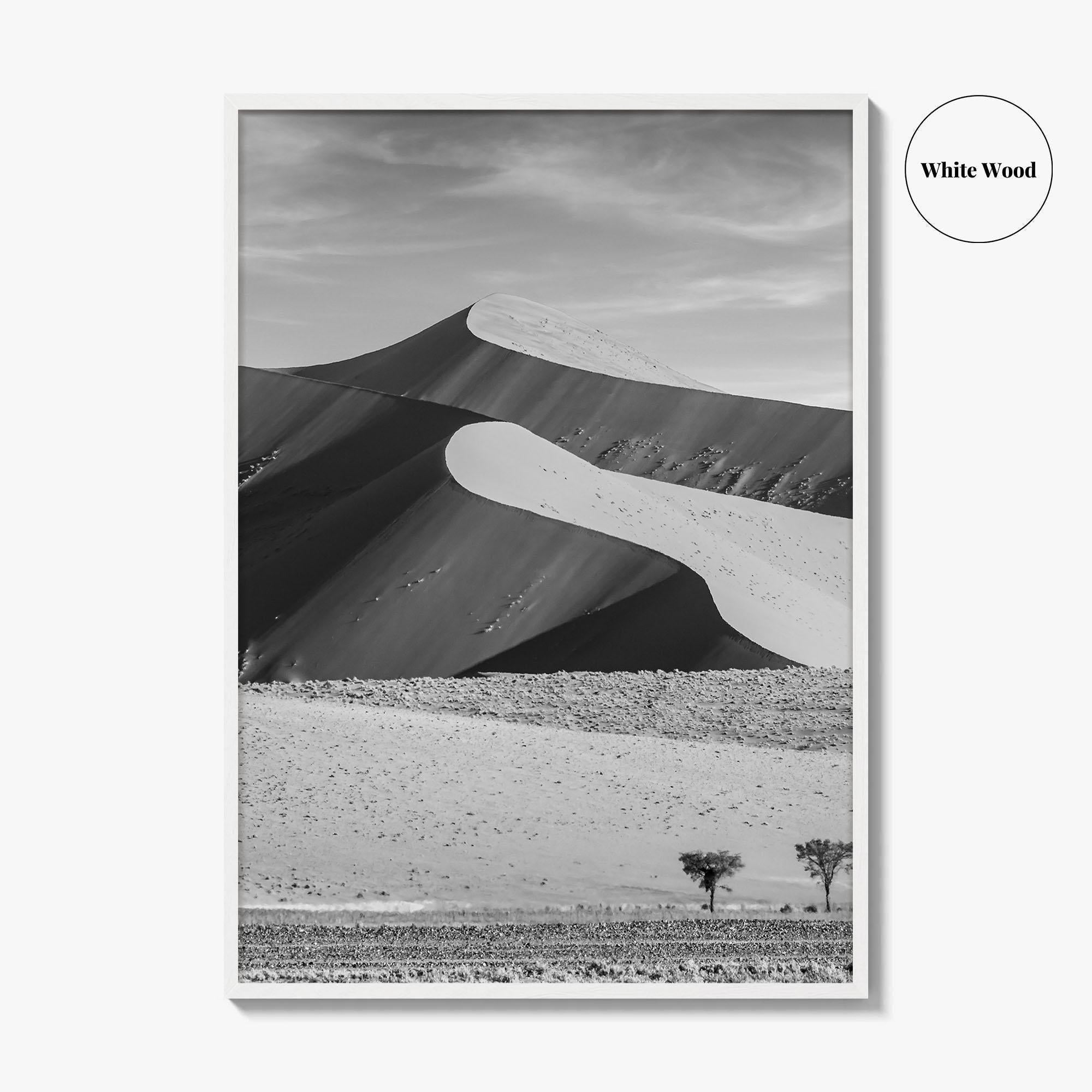 Namibia Black and White Fine Art Photo Print, Namib Desert Dune, Namib-Naukluft Poster