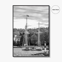 Sister Bay Black and White Fine Art Photo Print, Door County Harbor Wisconsin Poster