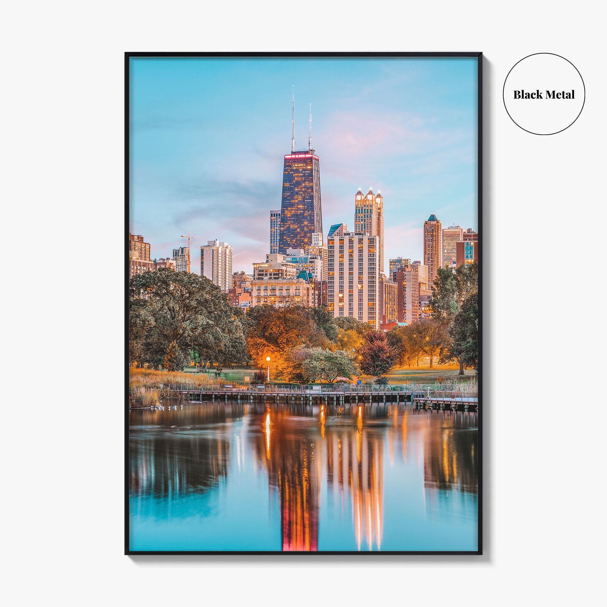 Chicago Lincoln Park Skyline Fine Art Photo Print, Wall Decor Poster, Illinois USA