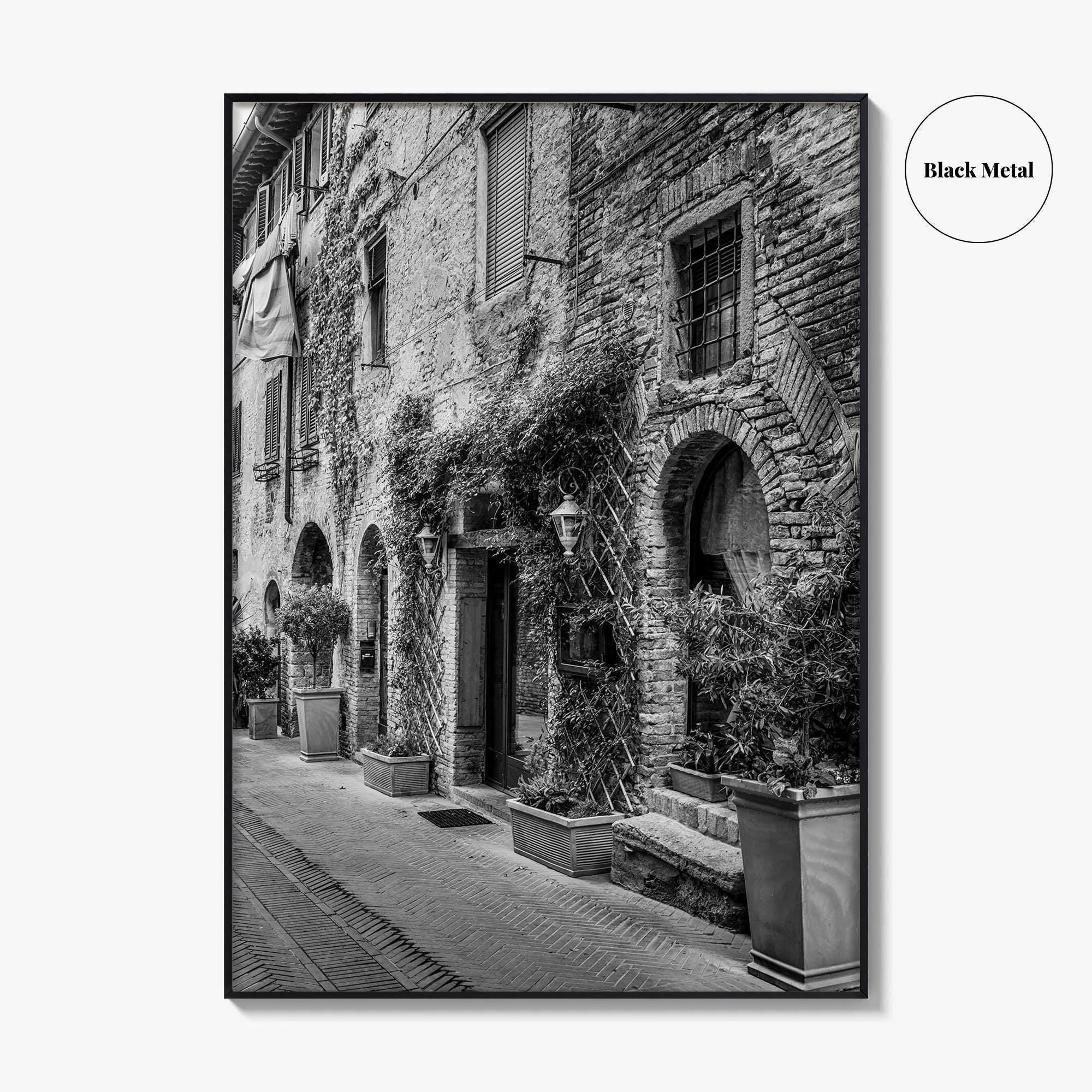 San Gimignano Black and White Fine Art Photo Print, Tuscany Italy Wall Poster