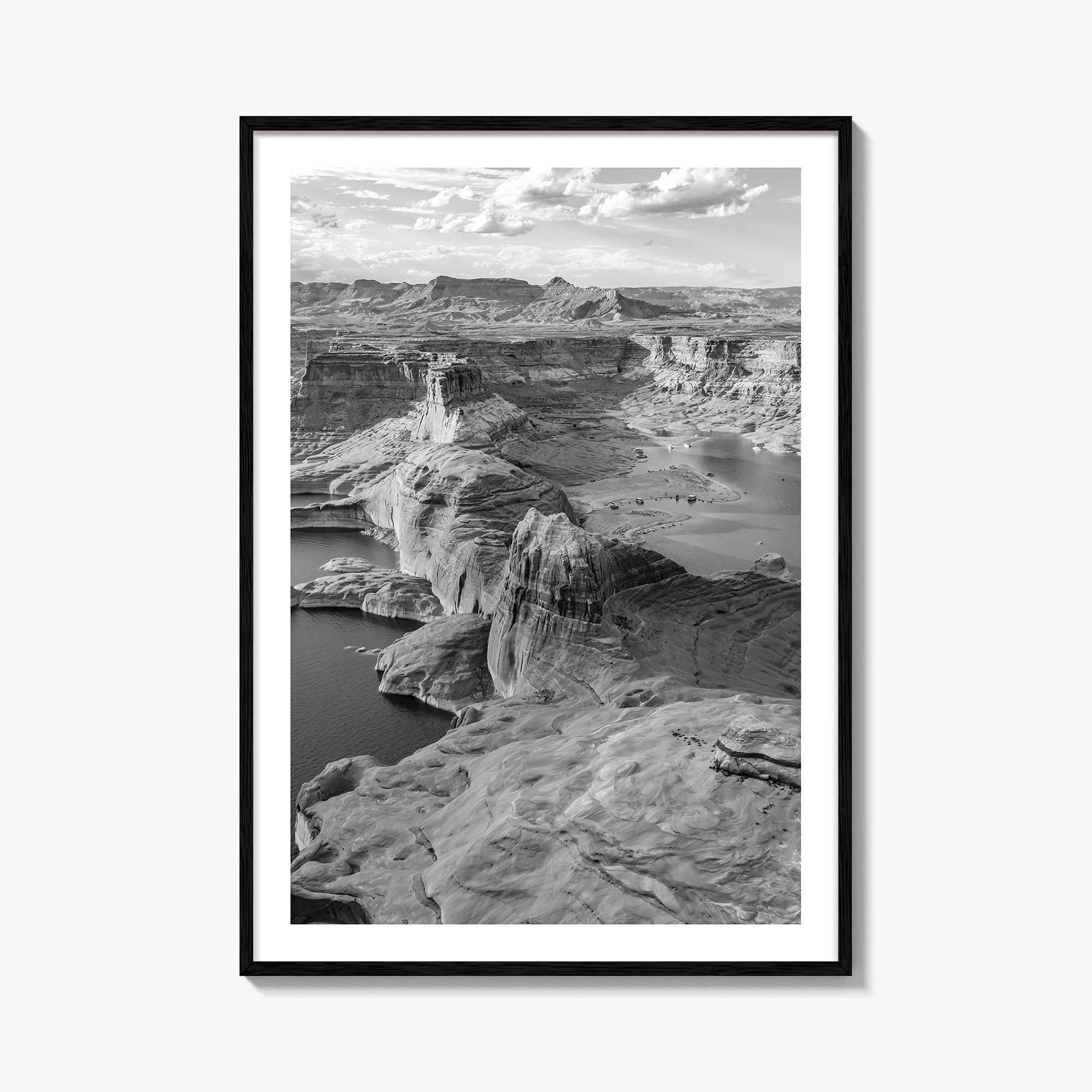 Lake Powell Black and White Fine Art Photo Print, Arizona Utah Poster, Glen Canyon
