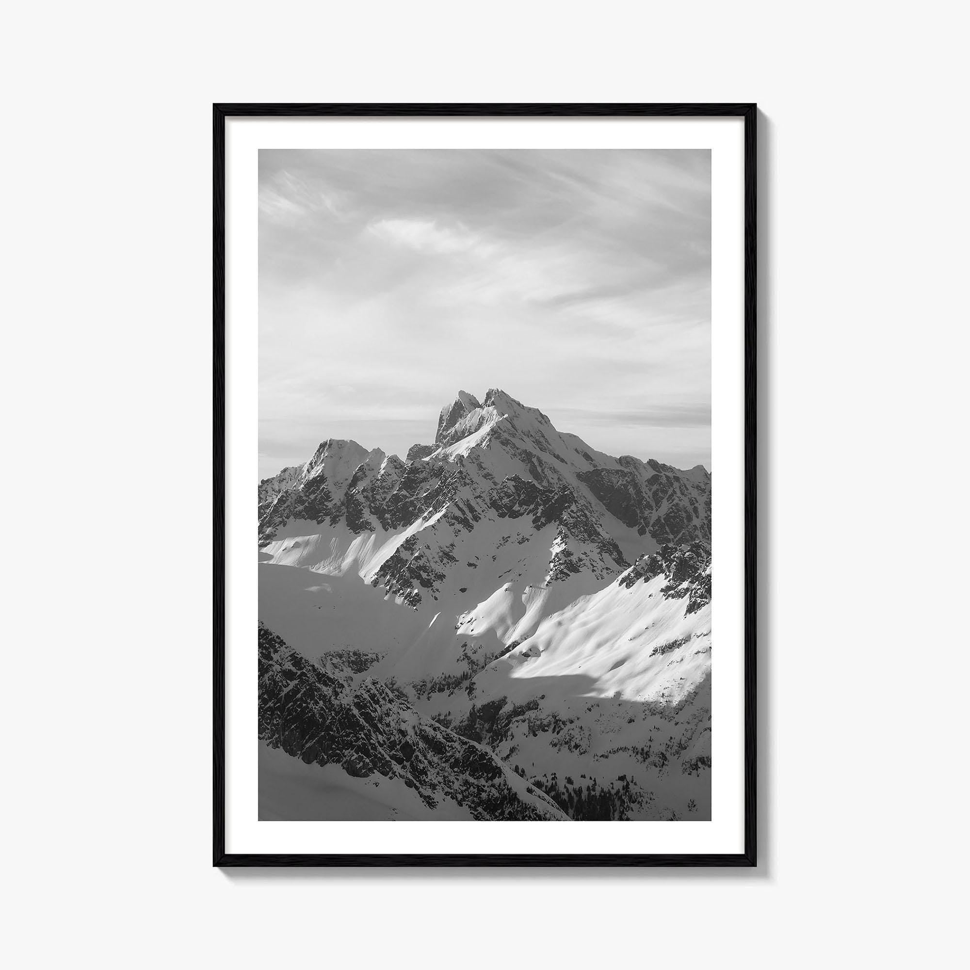 Tantalus Range Black and White Fine Art Photo Print, Squamish Vancouver Canada Poster