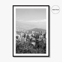 Medellin Skyline Black and White Fine Art Photo Print, Antioquia, Colombia Wall Poster