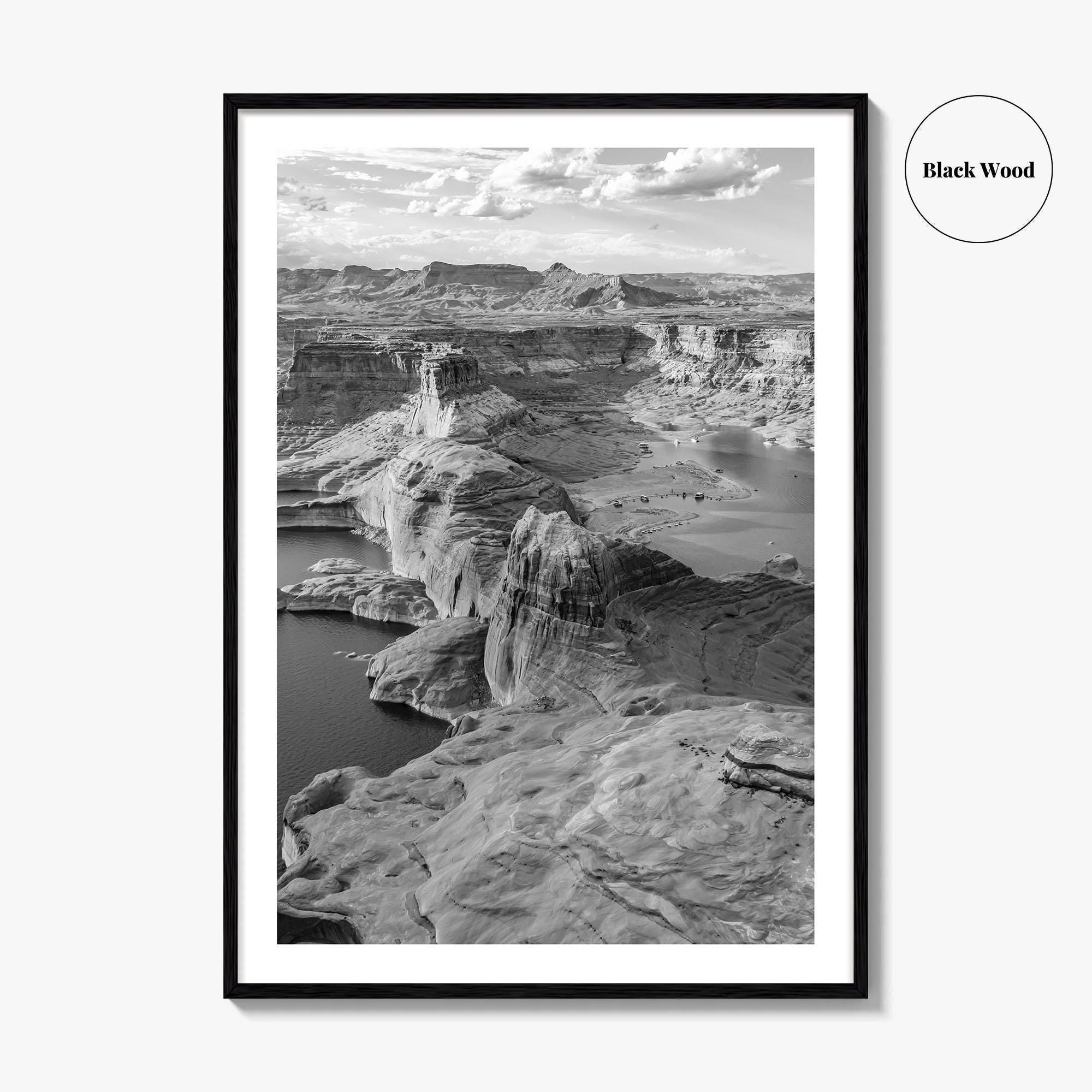 Lake Powell Black and White Fine Art Photo Print, Arizona Utah Poster, Glen Canyon