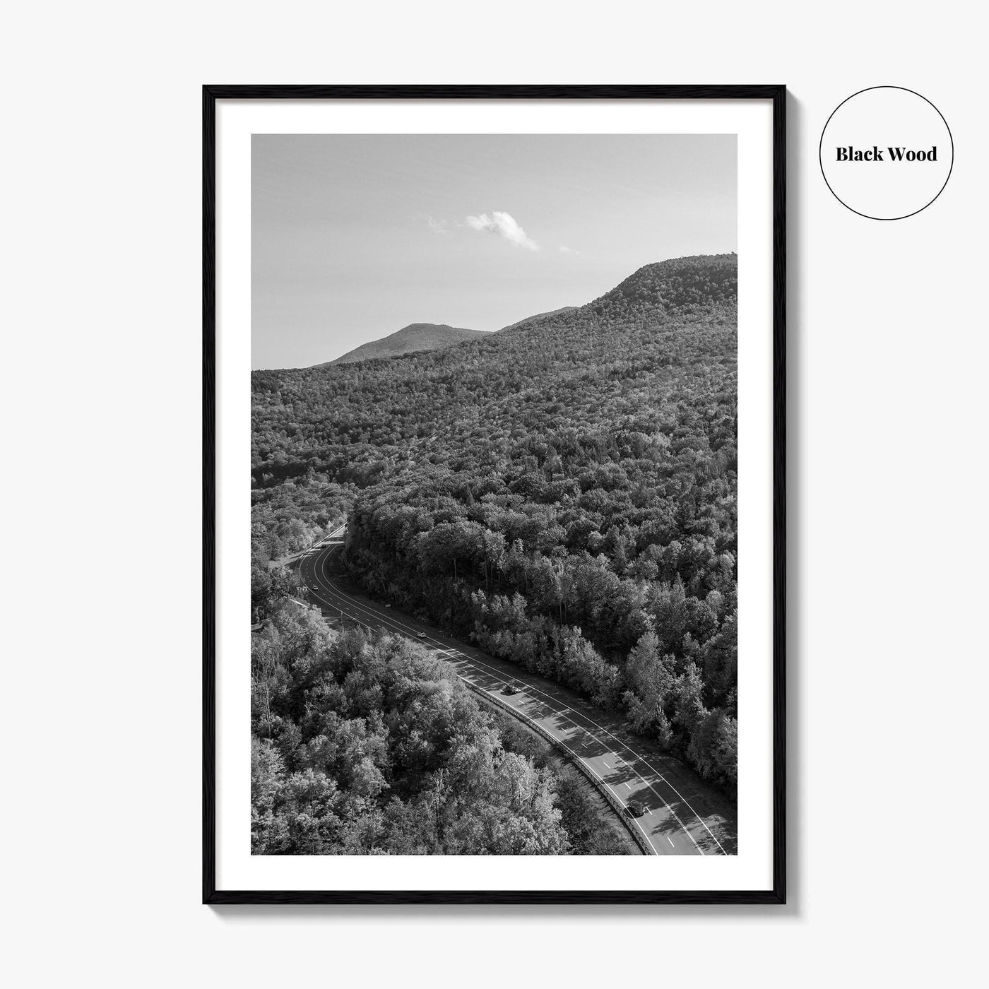 Catskill Mountains Black and White Fine Art Photo Print, New York Poster