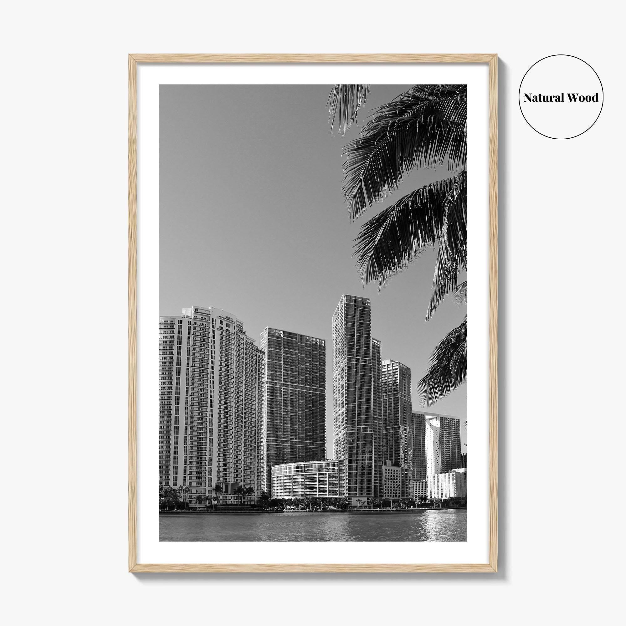 Miami Black and White Fine Art Photo Print, South Beach, Florida Wall Poster, USA