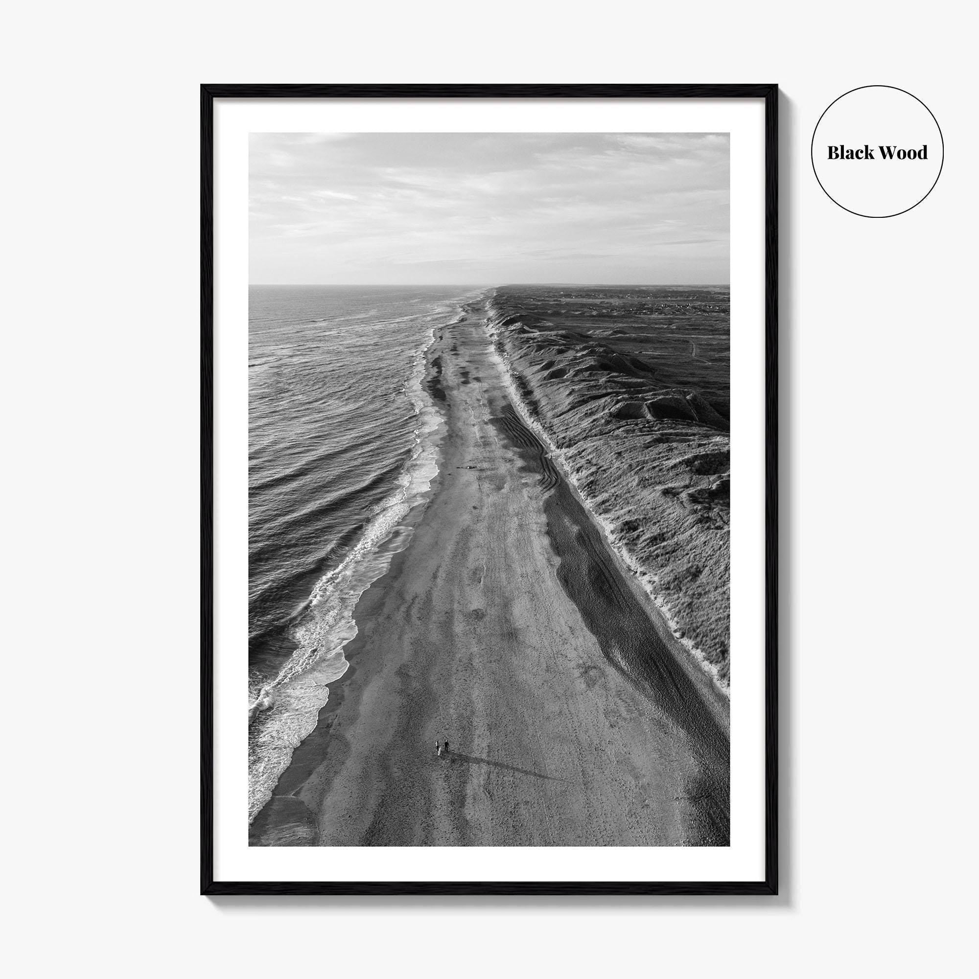 Denmark Black and White Fine Art Photo Print, West Jutland Wall Decor, Hvide Sande