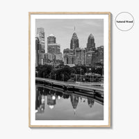 Philadelphia Skyline Black and White Fine Art Photo Print, Schuylkill River, Pennsylvania, Philly, Poster