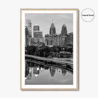Philadelphia Skyline Black and White Fine Art Photo Print, Schuylkill River, Pennsylvania, Philly, Poster